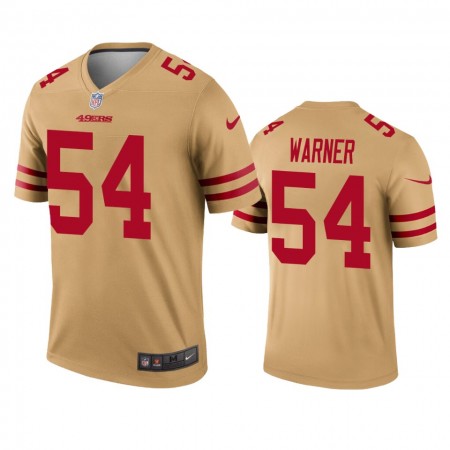 Tröjor San Francisco 49ers Fred Warner 54 Gold Inverted Legend - Män Tröjor San Francisco 49ers Fred Warner 54 Gold Inverted Legend - Män